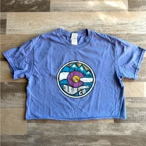 Colorado springs blue/purple crop Tshirt